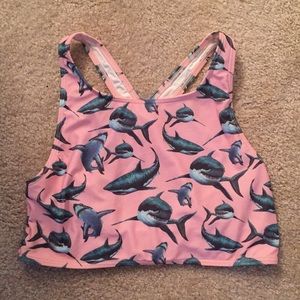 MINKPINK shark print bikini top. Never worn.